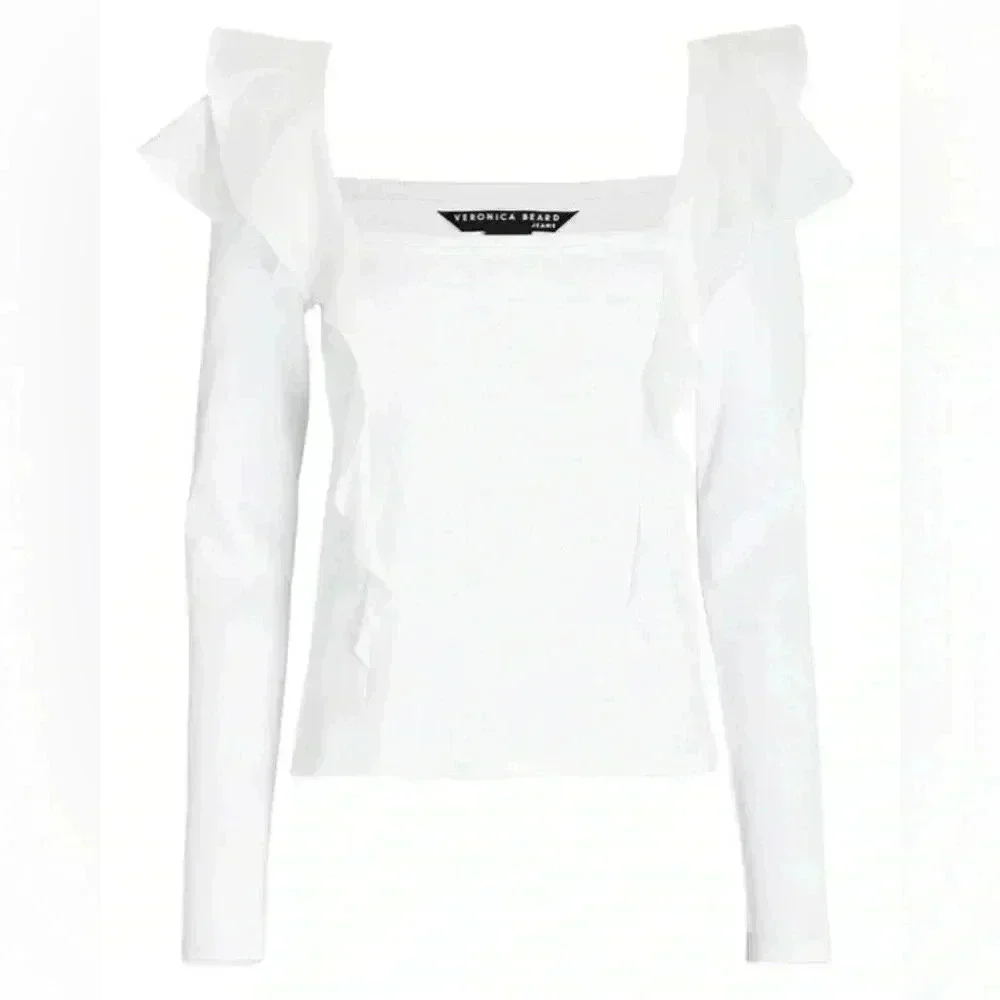 VERONICA BEARD - Gidea Ruffled Poplin Top NWOT - Picture 2 of 9